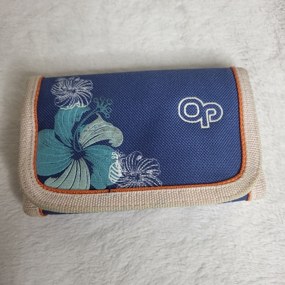 Vintage OP Blue Floral Wallet. Ocean Pacific - Picture 1 of 5